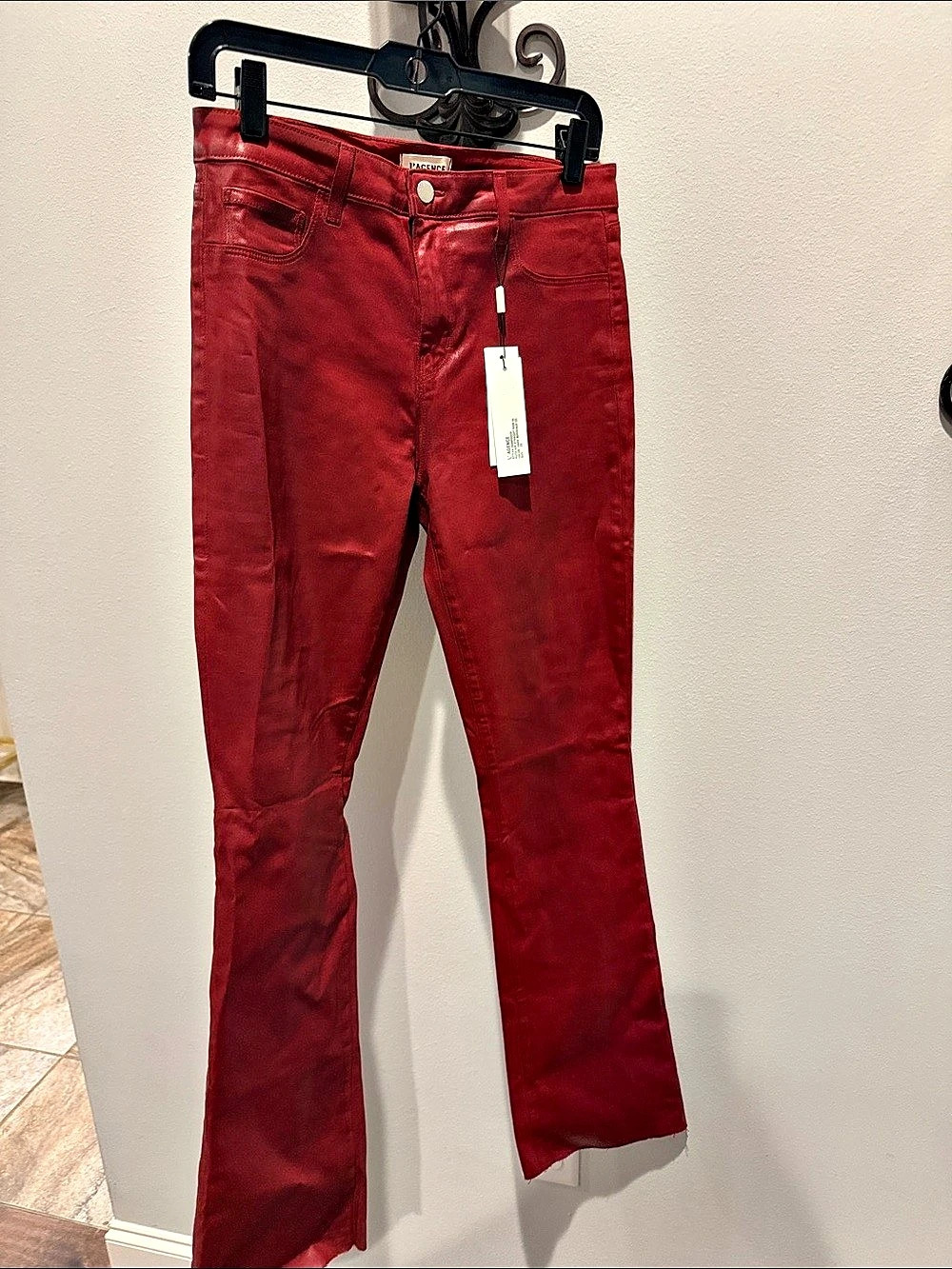 L'Agence Ruth Straight Leg Jeans in Dark Bordeaux Waist 29 NWT